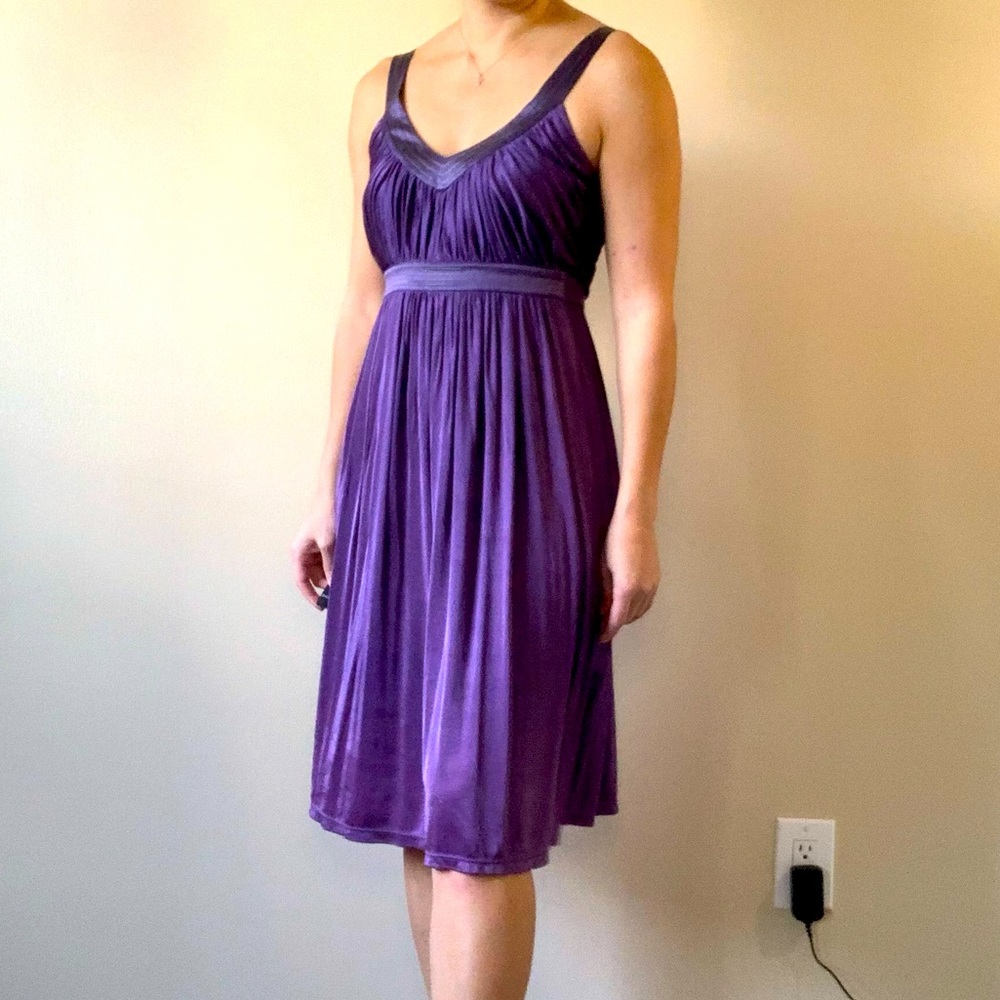 Purple Grecian Style Dress with Adjustable Straps